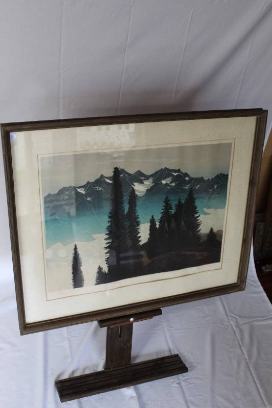 lot 24 image: Elton Bennett Serigraph (silkscreen) Fog In The Valley - signed