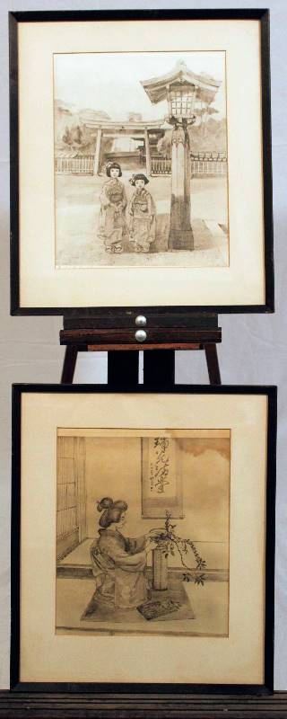 lot 1131 image: Set of Two Pencil Drawings - Limited Edition Prints - Signed