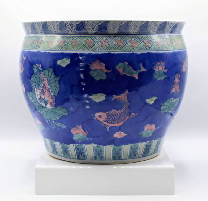 lot 1072 image: Oriental Goldfish Design Fishbowl Planter