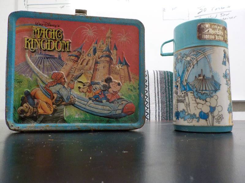 lot 5693 image: magical kingdom metal lunch box and thermos