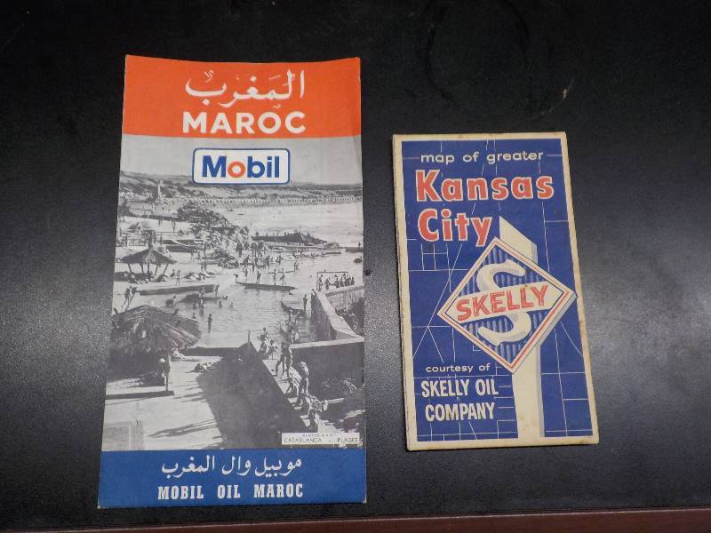 lot 5828 image: vintage gas station maps skelly kansas city & mobil muroc