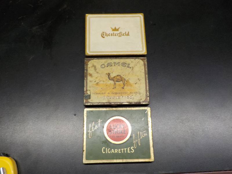 lot 5838 image: 3 metal cigarette tins