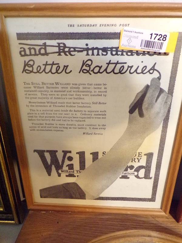 lot 1728 image: Framed Advertisement