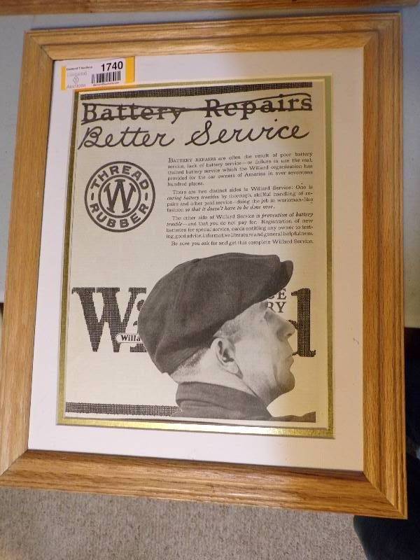 lot 1740 image: Framed Advertisement