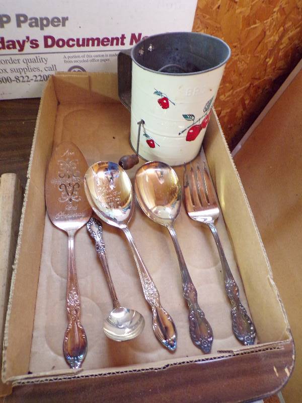 lot 1990 image: Silver Plate Servers etc.