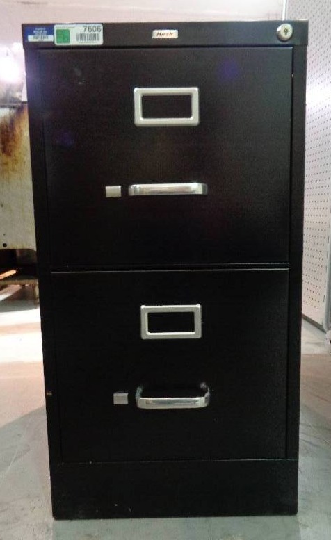 Hirsh 2 Drawer Vertical Metal File Cabinet Locking File Cabinet Black Office Furniture File Cabinets And More Hon Steelcase Hirsh Staples Tennsco Equip Bid