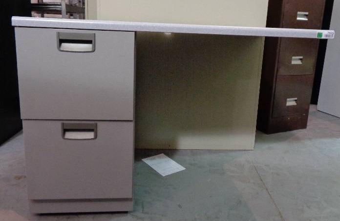 lot 7609 image: Steelcase BW4224 2 Drawer File Cabinet Desk for Panel  Cubicle System, Gray