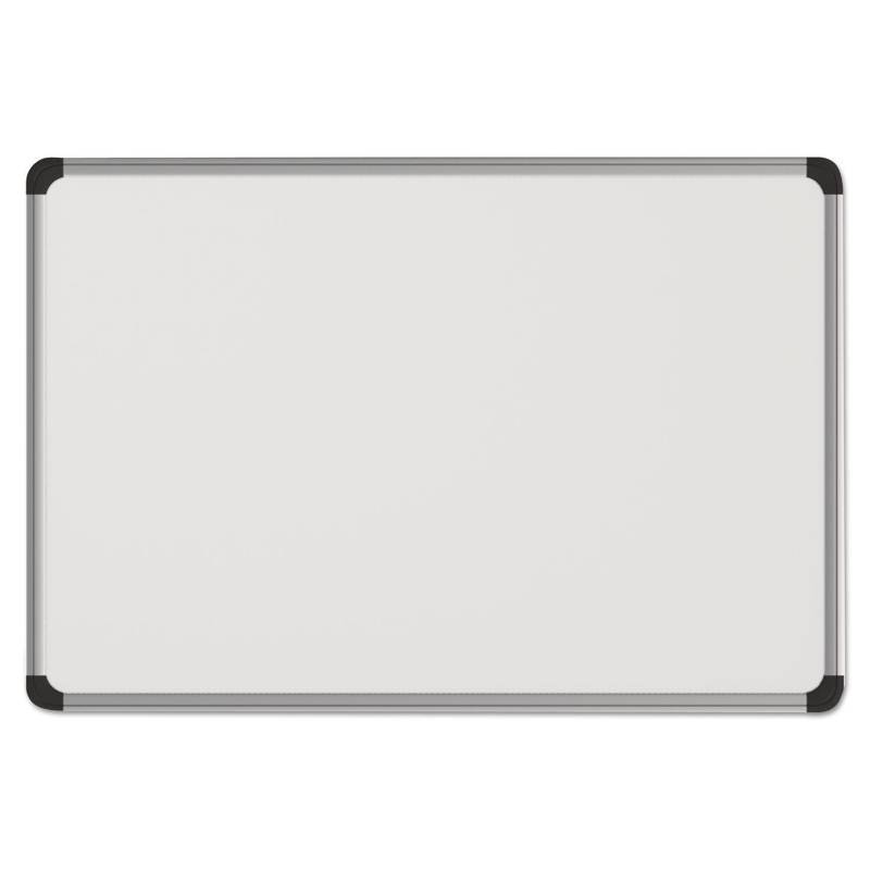 lot 7633 image: Universal 43732 Magnetic Steel Dry Erase Board, 24 x 18, White, Aluminum Frame