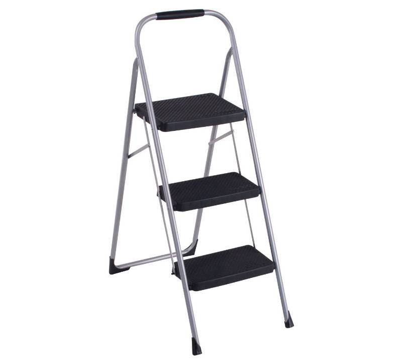 lot 7634 image: Cosco 11-408PBL1EThree Step Big Step Folding Step Stool with Rubber Hand Grip