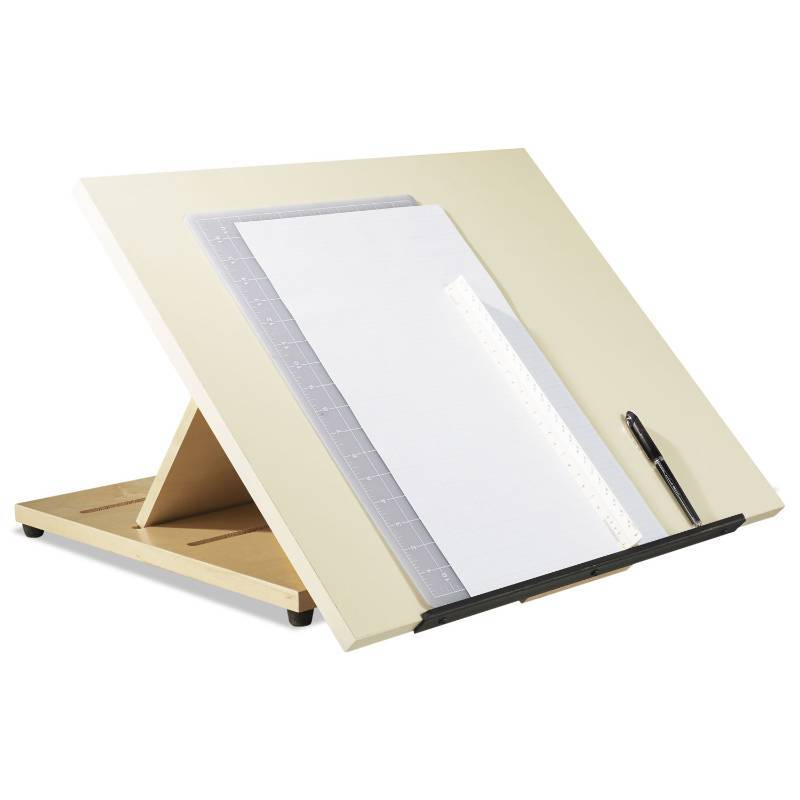 lot 7635 image: Shain Portable Drafting Table, 24w X 20d X 3h, Almond - DVWPDT2420
