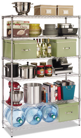 lot 7637 image: Alera ALE-SW664818BL Commercial Wire Shelving Kit, Six-Shelf, 48w x 18d x 72h, Black