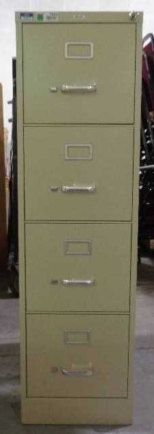 lot 7694 image: Hirsh 4 Drawer Vertical File Cabinet, Locking File Cabinet