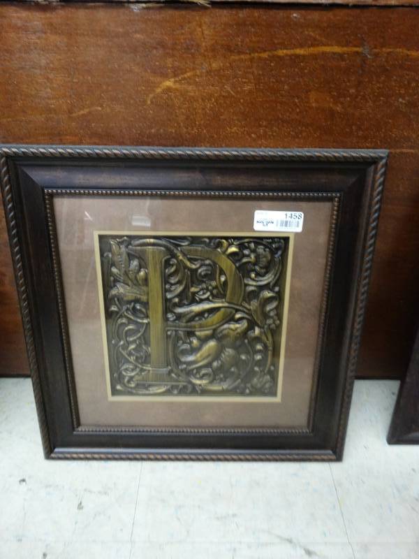 lot 1458 image: Framed decorative wall art w P