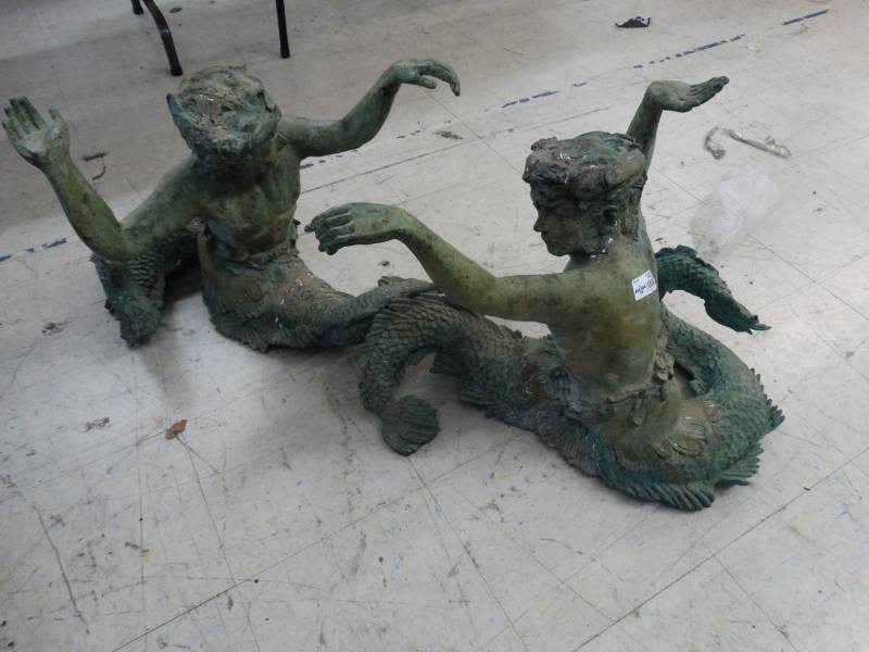 lot 1461 image: Bronze Triton Figures- 1 piece- Son of Poseidon & Amphitrite God & Goddess of the Sea- Very Unique-