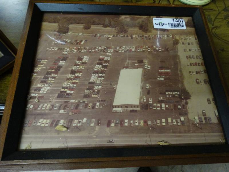 lot 1487 image: 2 framed photos from Mid American Auto Auction- 1970