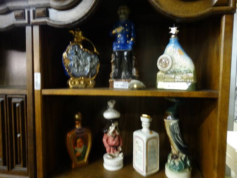 lot 1494 image: 7 old Whiskey decanters