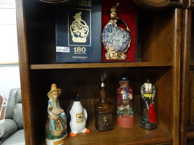 lot 1499 image: 6 old Whiskey decanters