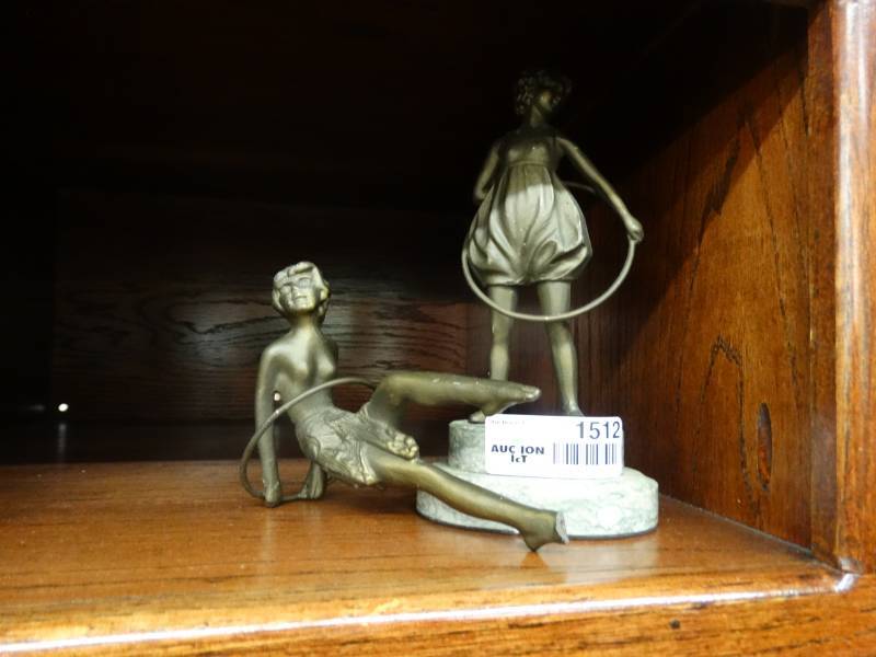 lot 1512 image: 2 Bronze dancer statues