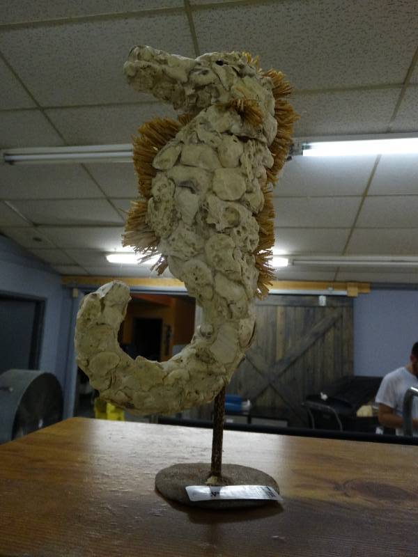 lot 1581 image: Sea horse statue made from sea shells
