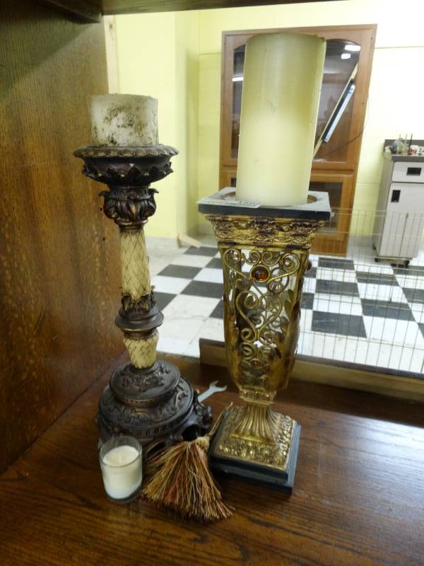 lot 1592 image: 2 intricate candle holders