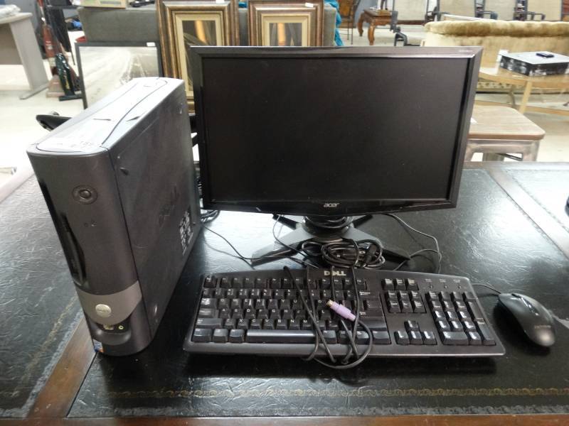lot 1594 image: Dell computer towermonitorkeyboard & mouse