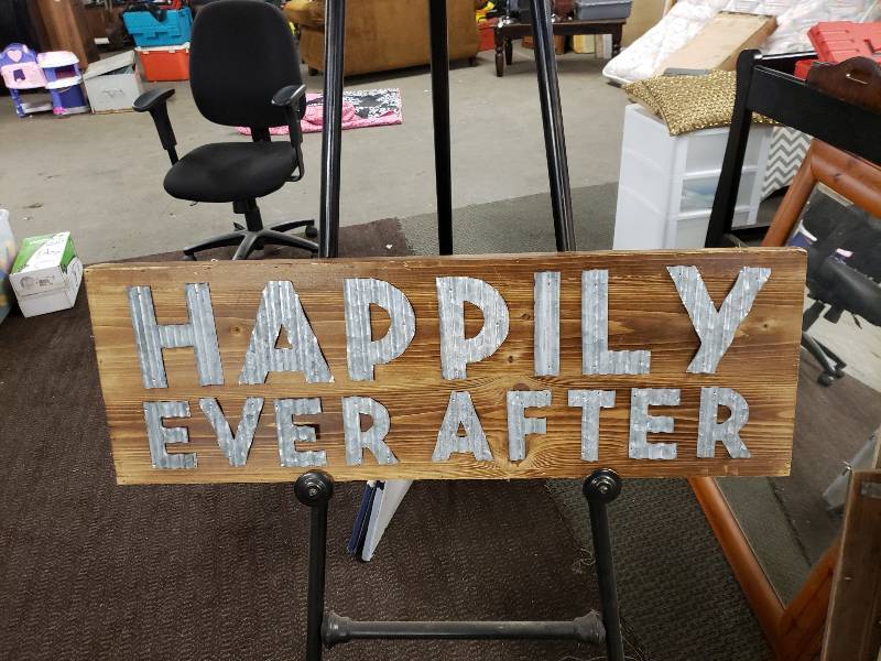 lot 1503 image: Happily Ever After Wall Sign