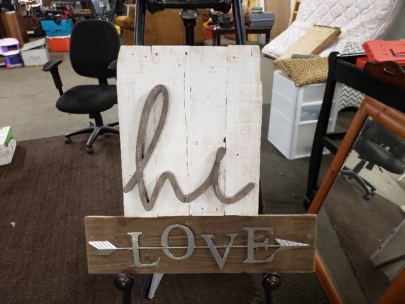 lot 1509 image: Hi and Love Wall Signs