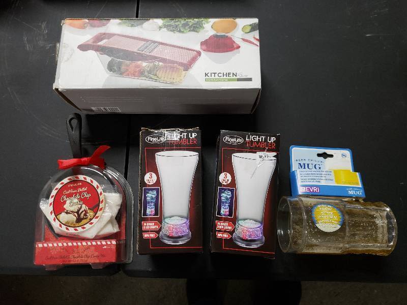 lot 9351 image: Kitchen Food SlicerChopper, lighted tumblers and More