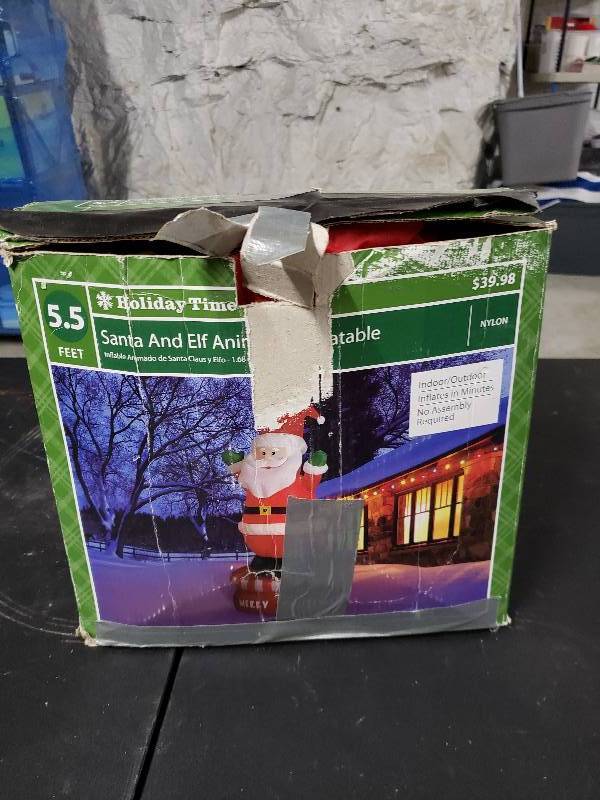 lot 9383 image: Santa And Elf Blow up Christmas Decoration