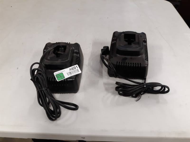 lot 4891 image: SET OF TWO DW9116 7.2-Volt to 18-Volt Pod Style 1 Hour Battery Charger