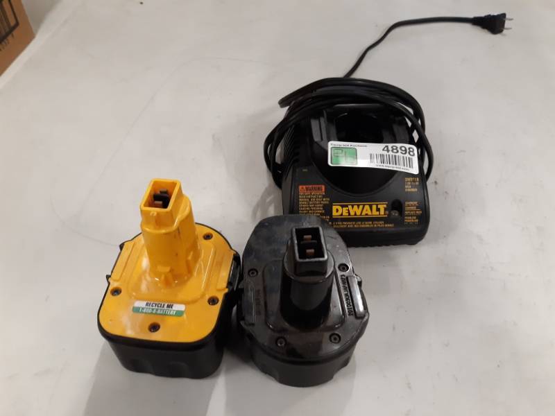 lot 4898 image: DW9118 7.2V - 14.4V 1-Hour Battery Charger  TWO BATTERIES