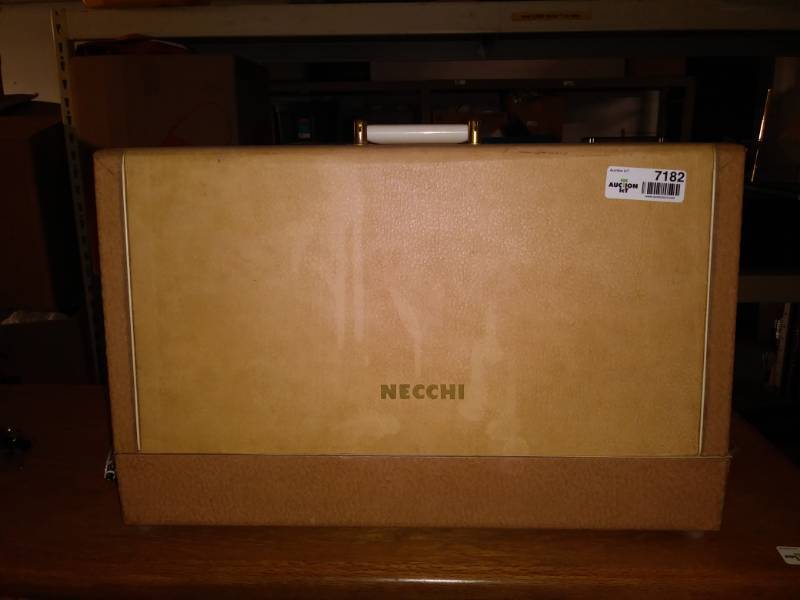 lot 7182 image: Necchi made in italy sewing machine.