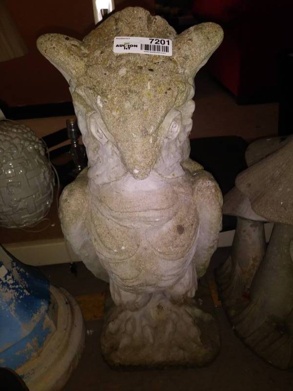 lot 7201 image: Big Cement Owl yard statue.