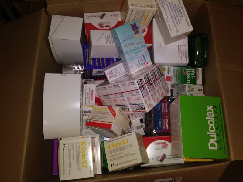 lot 7220 image: Lot with dulcolax laxative, adalat, saline nose spray and more.
