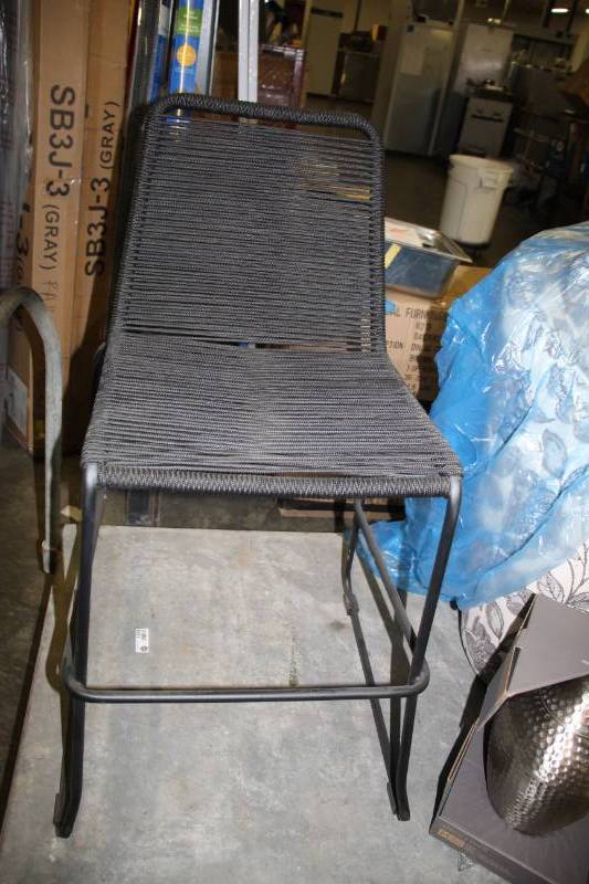 lot 788 image: Black Cord 24 inch Height Bar Chair