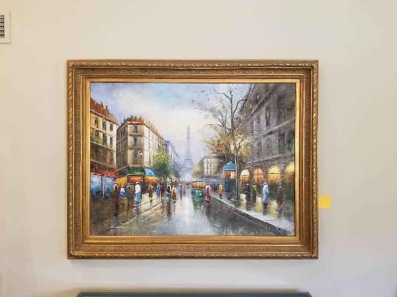 lot 7 image: Antiqued Gold Frame of Prints by Robert