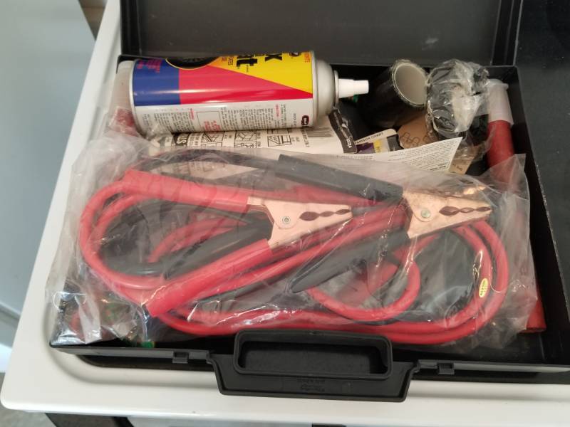 lot 53 image: Car Emergency Kit - Jumper Cables, Flare, Bulbs�