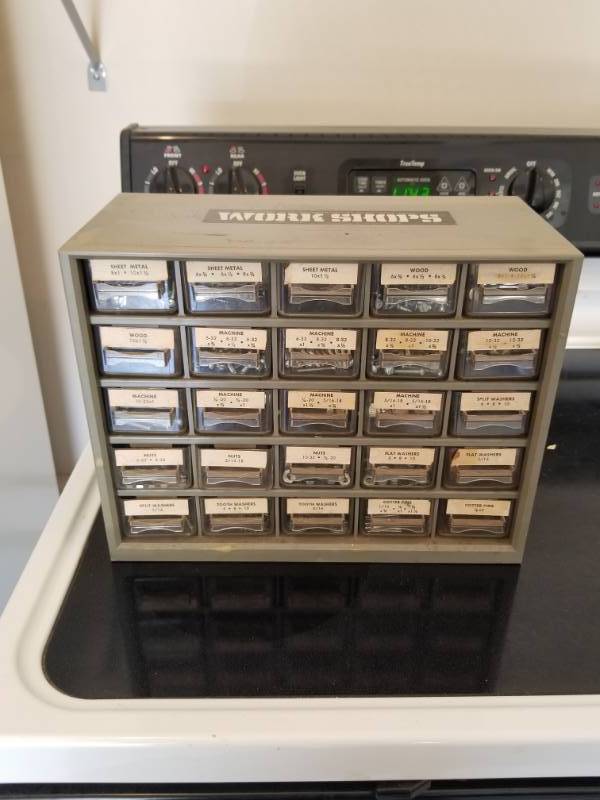 lot 54 image: Work Shops Nut & Bolt Plastic Organizer w Contents