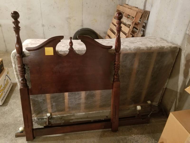 lot 110 image: Twin Bed Frame with Beautyrest Mattress and Box Springs