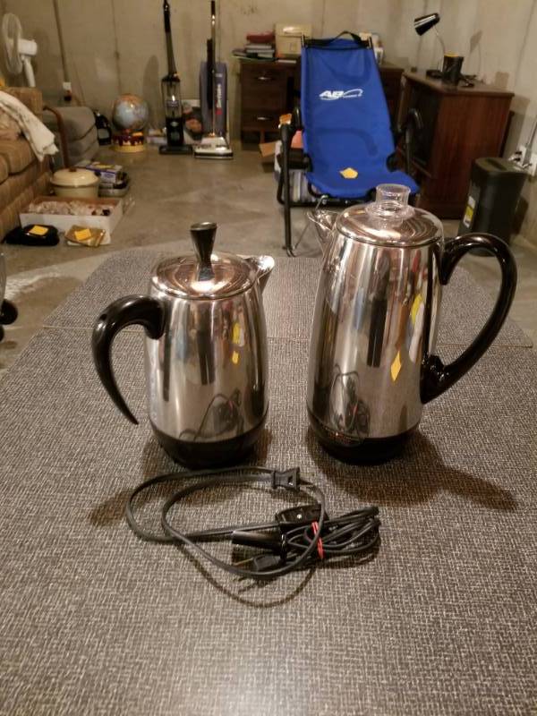 lot 119 image: Lot of 2 Percolater Coffee Pots