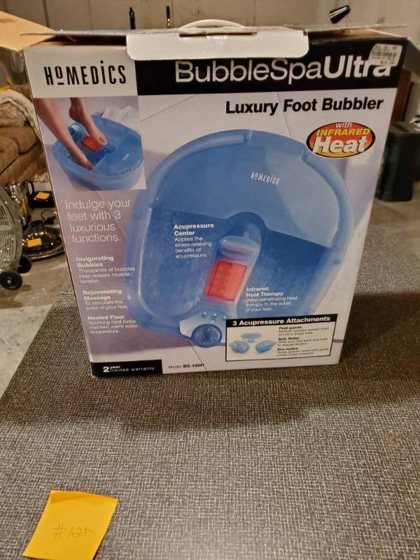 lot 125 image: Homedics Luxury Foot Bubbler