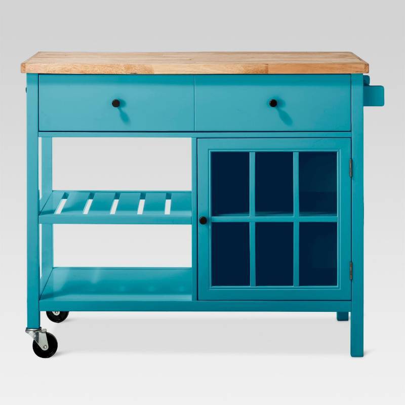 Windham Wood Top Kitchen Island Teal Threshold Huge Retail