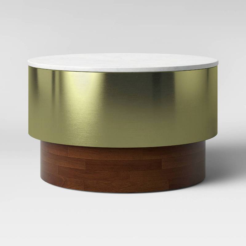 lot 7718 image: Toluca Marble and Brass Coffee Table Gold - Project 62