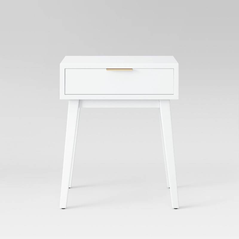 lot 7719 image: Hafley One Drawer Table, White - Project 62