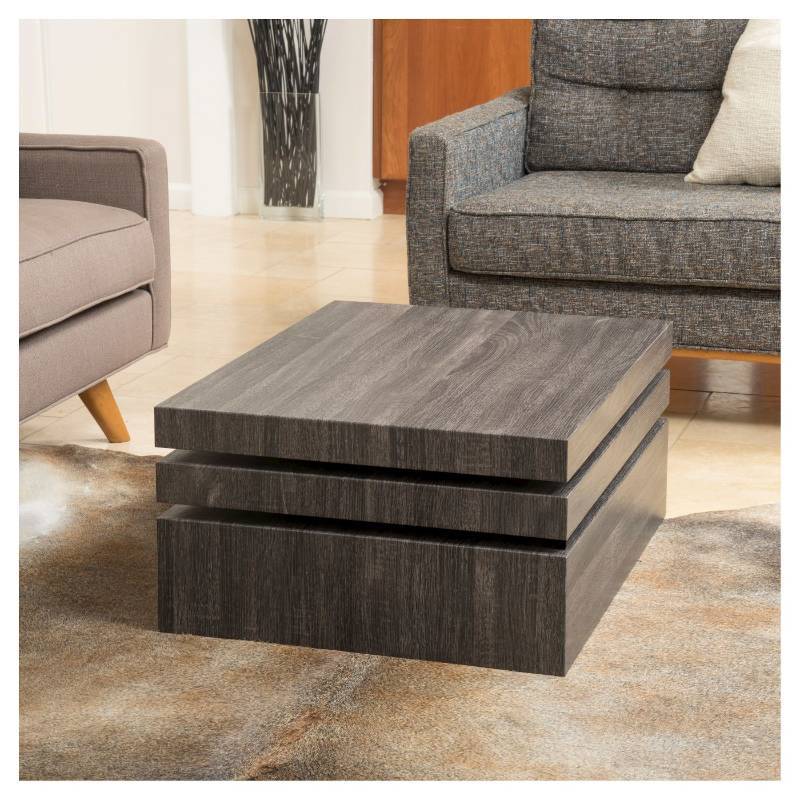 lot 7722 image: Iverson Rectangular Rotatable Coffee Table Black Oak - Christopher Knight Home