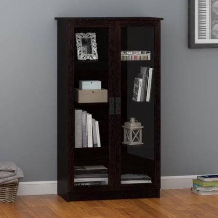 lot 7724 image: Ameriwood Home Quinton Point 4-Shelf Bookcase with Glass Doors