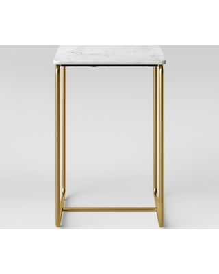 lot 7715 image: Mogenson Square Marble Accent Table White - Project 62