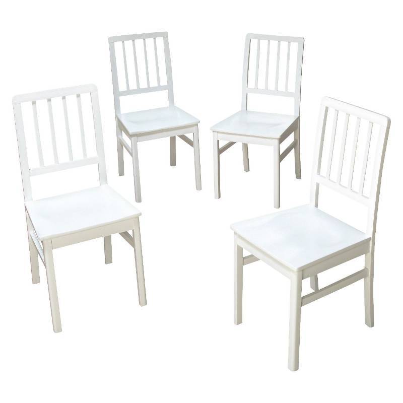 lot 7730 image: Camden Dining Chair Wood, White (Set of 4) - TMS