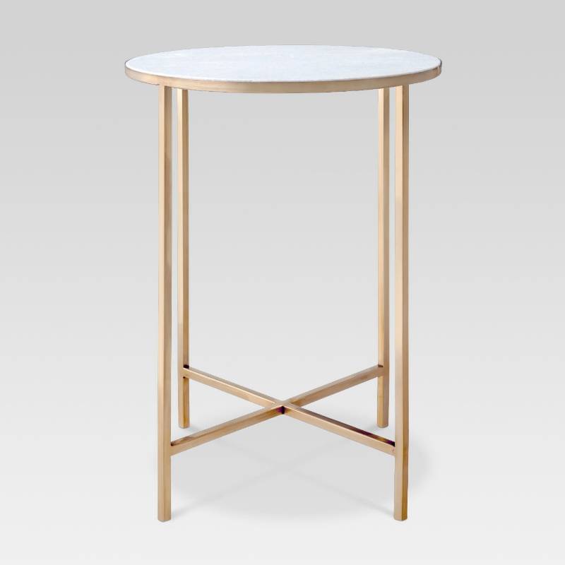 lot 7744 image: Marlton End Table Gold - Threshold