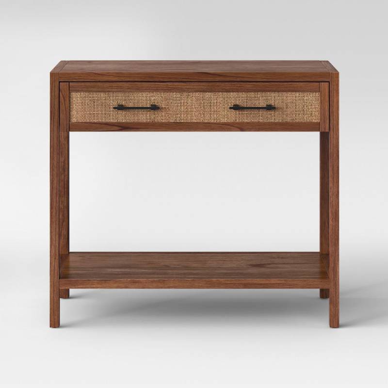 lot 7745 image: Warwick Wood & Rattan Console Table - Threshold
